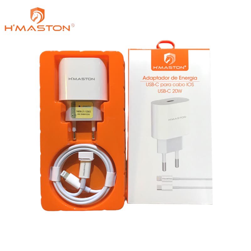 Kit Carregador De iPhone Fonte com Cabo Carregamento Rápido 1m PD 30w