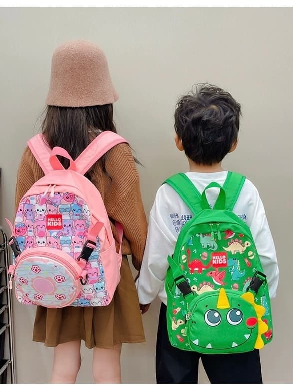 Kit Mochila Bolsa Escolar Passeio Impermeável Removível 2 em 1 Infantil De Dinossauro, Babyshark, Carro, Austronalda