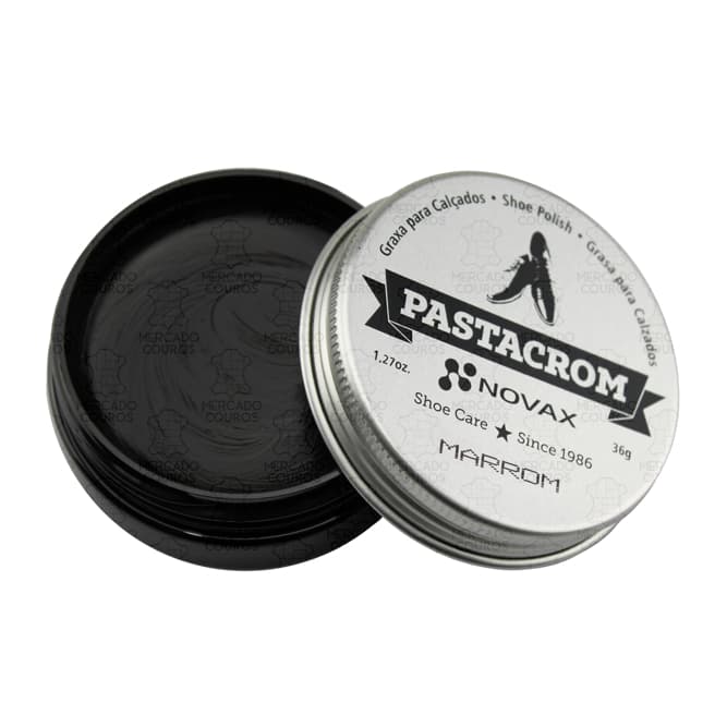Graxa Lustro Couros Novax Pastacrom Lata 36g ou 140g