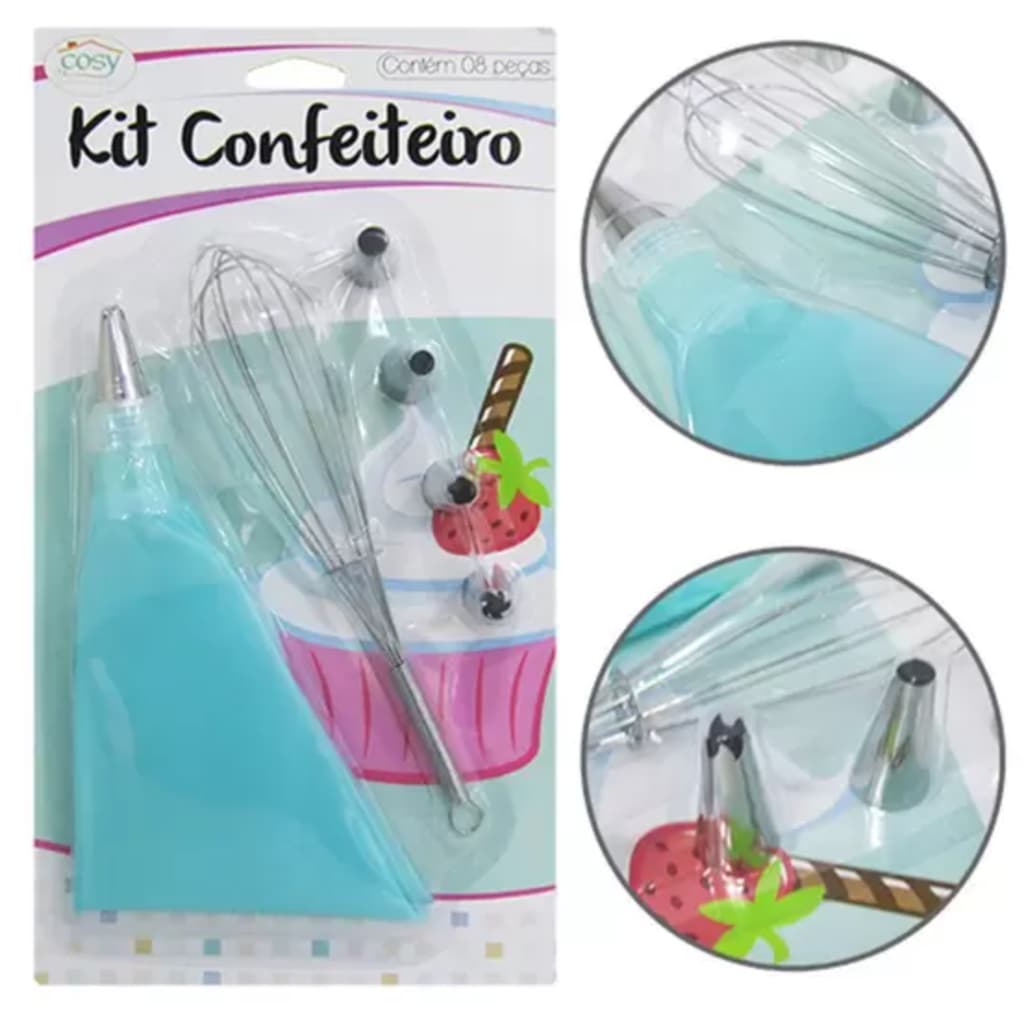 Kit Confeiteiro Com 8 Peças Para Bolos E Sobremesas