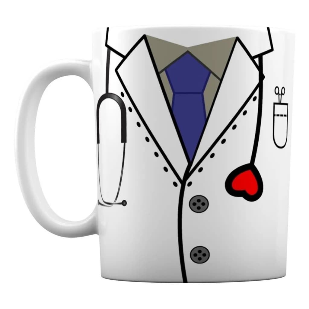 Caneca Branca Personalizado Jaleco Médico Doutor