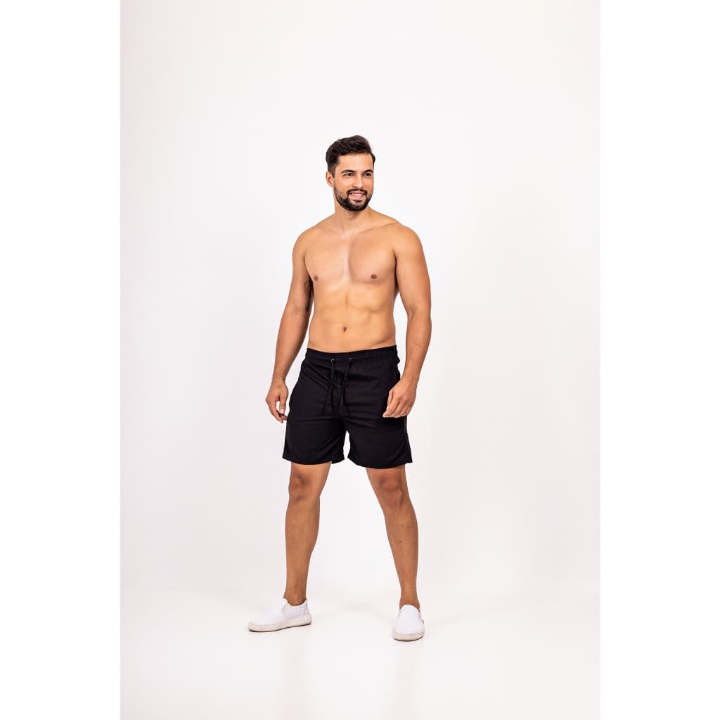 Short de Linho Masculino Básico Mauricinho Premium Moda Praia