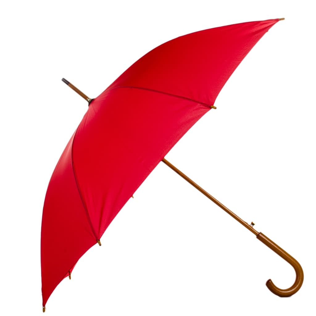 Guarda Chuva Automático Reforçado Cabo Bengala De Madeira Diversas Cores