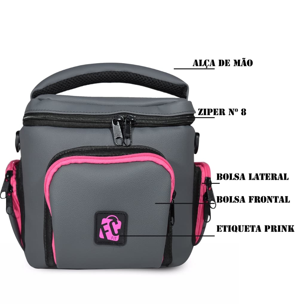 Bolsa Térmica Fitness Luxo Marmita Preto Cinza Lancheira Promoção