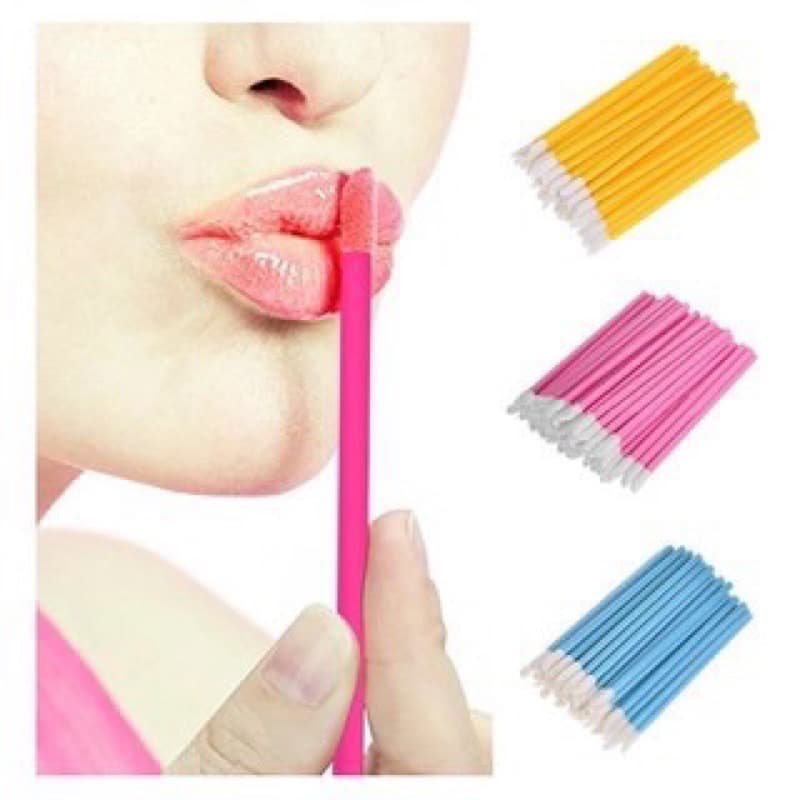 kit2 com 50 Pincel Aplicador de Gloss Lash Extensão  de Cílios .