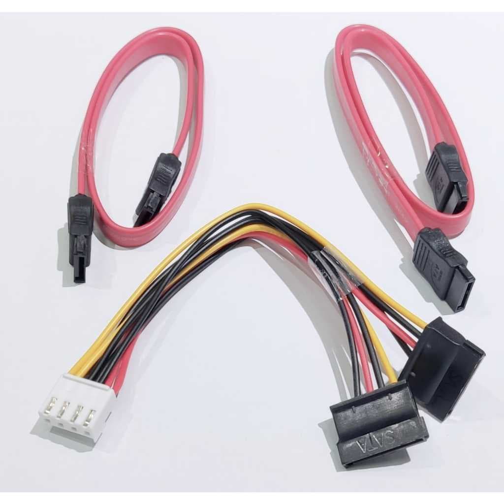Kit Cabos Alimentaçao Y De Hd P/ Dvr Duplo Com 2 Sata Força