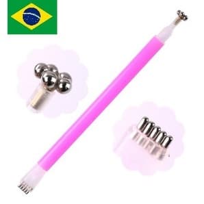 Caneta Magnética 3D Com Cabeça Dupla Para Arte De Unha/Ferramenta Manicure/Gel UV