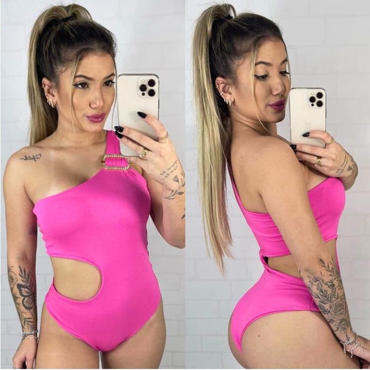 Maio Engana Mamae Body bori Feminino Decote Abertura Lateral Lycra Maiô Moda Praia Moderno e Elegante