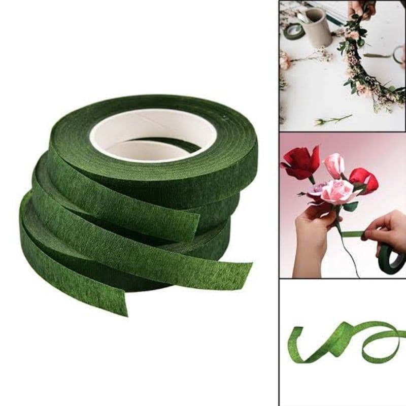 Kit c/3 Fitas Para Amarrar Flores Verde/Marrom P Artesanato Arranjo Buque de Noiva
