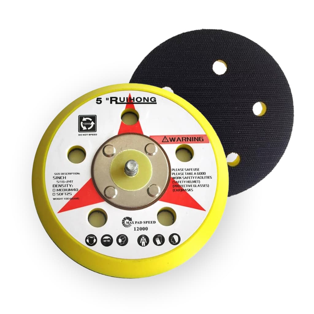 Disco Suporte 125mm (5 Polegadas) com Velcro  para Lixadeira Hookit  5 Furos