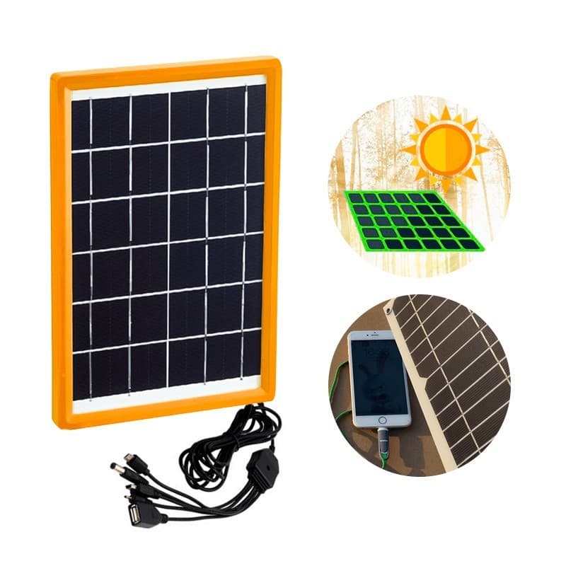 Mini Placa Painel Solar Com USB 6w/6v Carregador De Celular E Outros