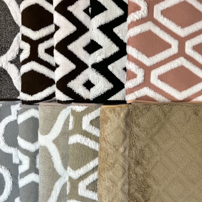 Tapete 50x70 antiderrapante para quarto sala porta peludinho geometrico