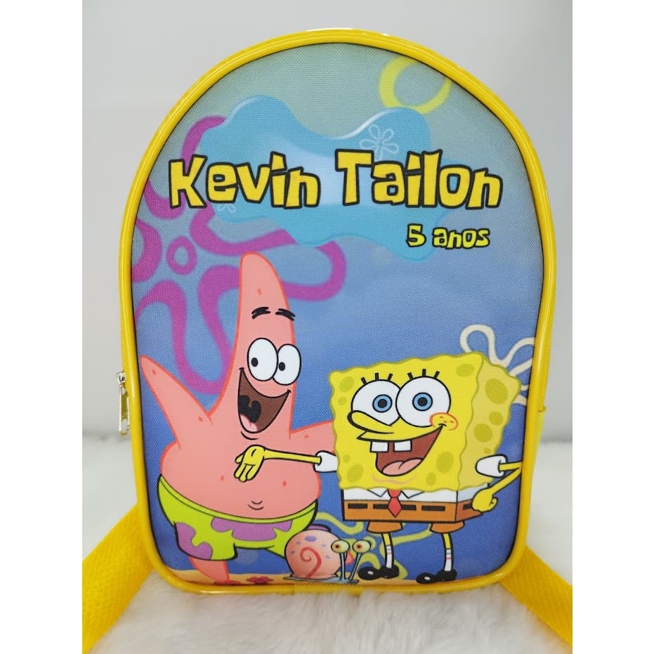 PROMOÇÃO 10 mochilinhas personalizadas aniversario lembrancinha tema diversos , BOB ESPONJA