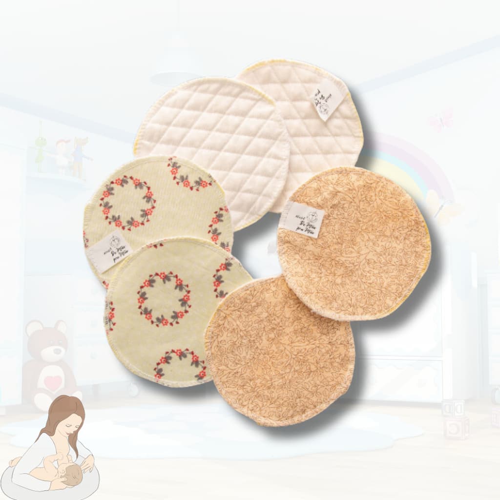 Kit Absorvente de Seio 3 Unidades Protetor de Seio Reutilizável Ecológico 100% Algodão Lavável