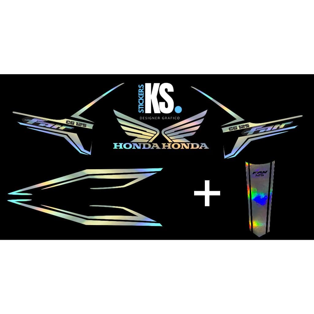 kit adesivo holografico fan / titan edição limitada + gravata