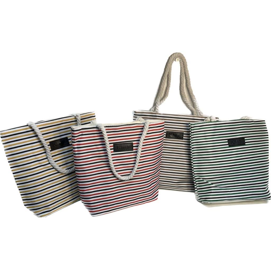 Bolsa de Ombro Feminina Casual Listrada Duas Alças Praia Piscina Verão Primavera