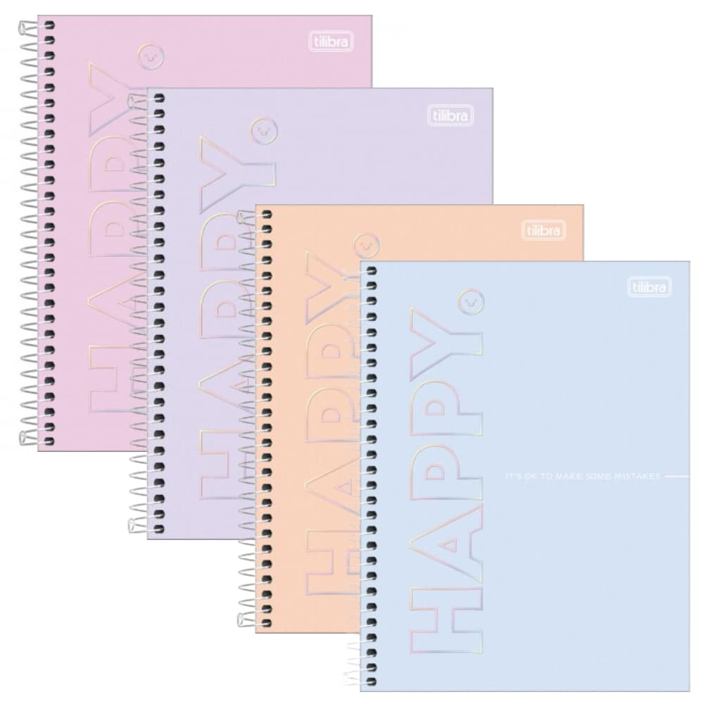 Caderno Colegial 10 Matérias Happy 160 Folhas - Tilibra