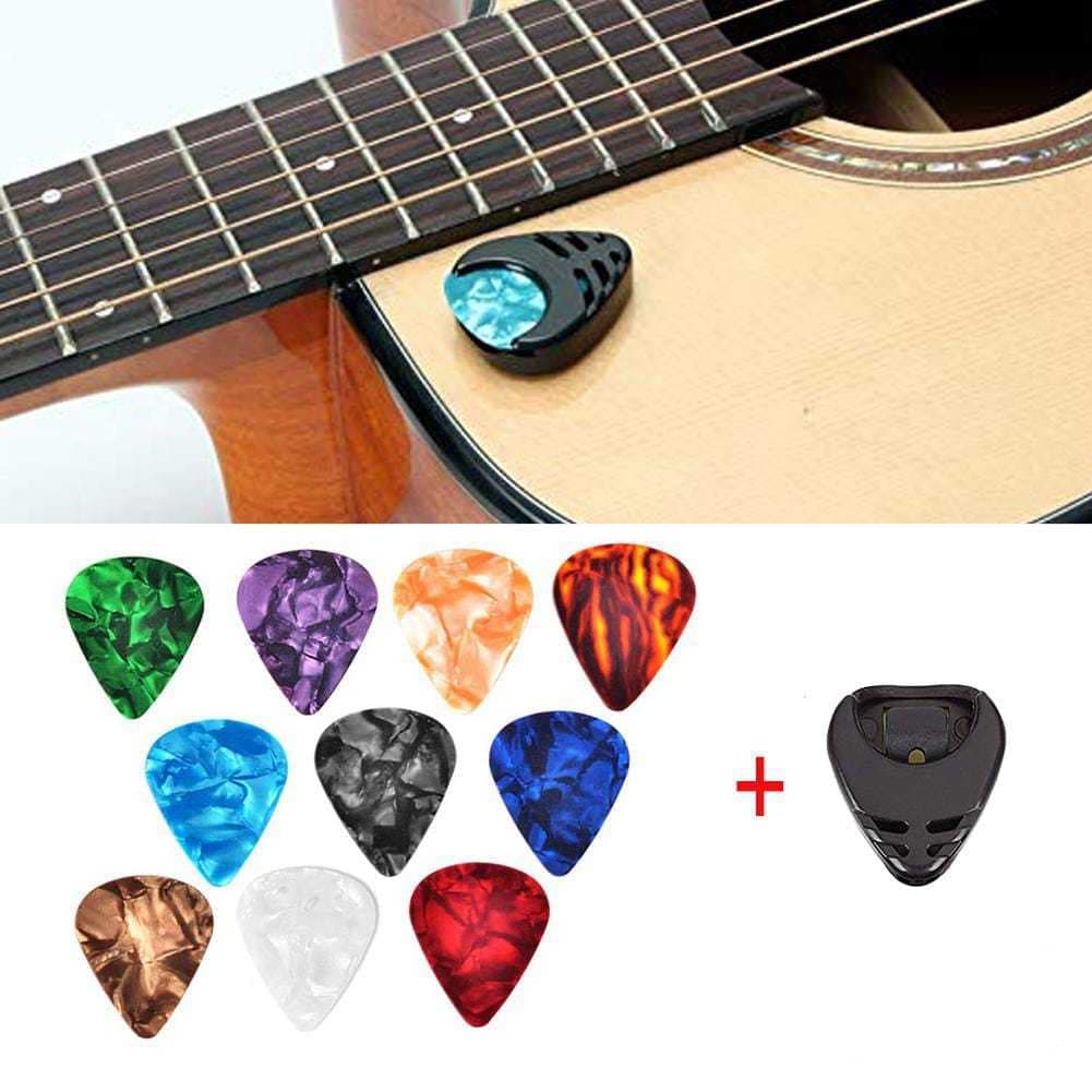 Kit de Palhetas Acessórios para Guitarra/Violão/Ukulele/Cavaquinho + Porta Palheta