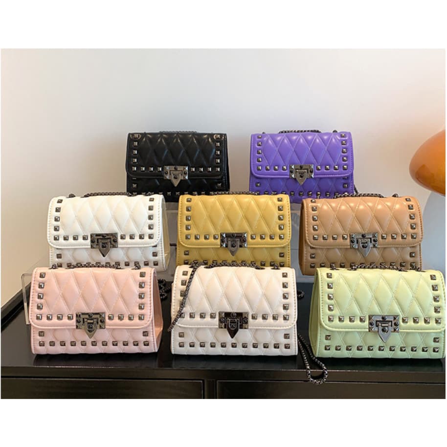 Bolsa Feminina Corrente Transversal Ombro Acolchoada