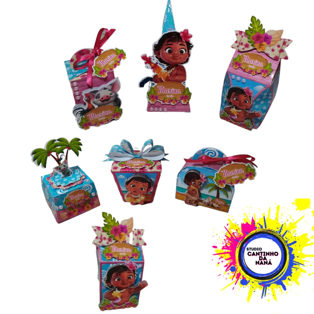 Kit festa caxinhas Moana Baby Aniversário personalizados