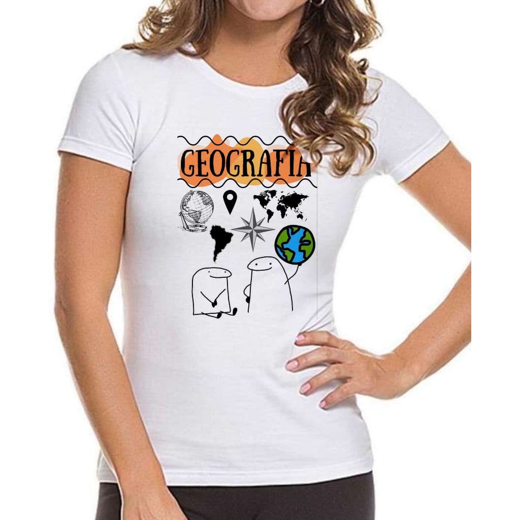Camiseta Personalizada Tema Geografia Flork, Camiseta Feminina e Masculina Estampa Geografia