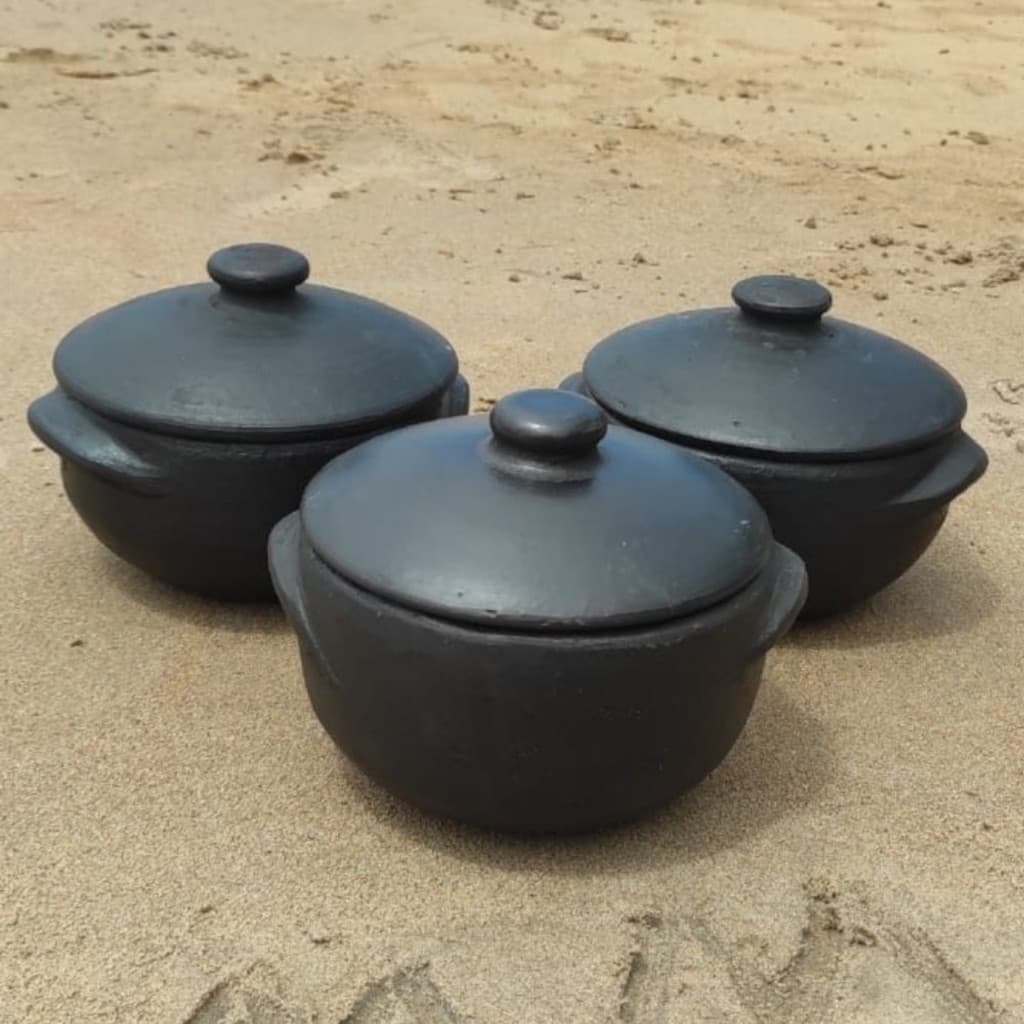 Jogo de Panela de Barro Capixaba 03 Unidades 1500ml - Fogão a Lenha e Gás