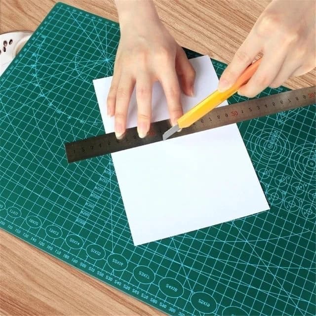 Base Para Corte De Mesa A4 VERDE Dupla Face Patchwork Artesanato