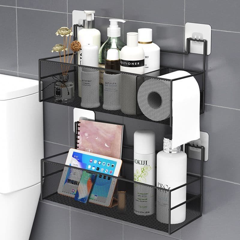 Suporte Organizador de Canto - Prateleira para Shampoo de Banheiro, Suporte Adesivo para Parede - Multiuso, À Prova de Ferrugem - Para Cozinha e Banheiro