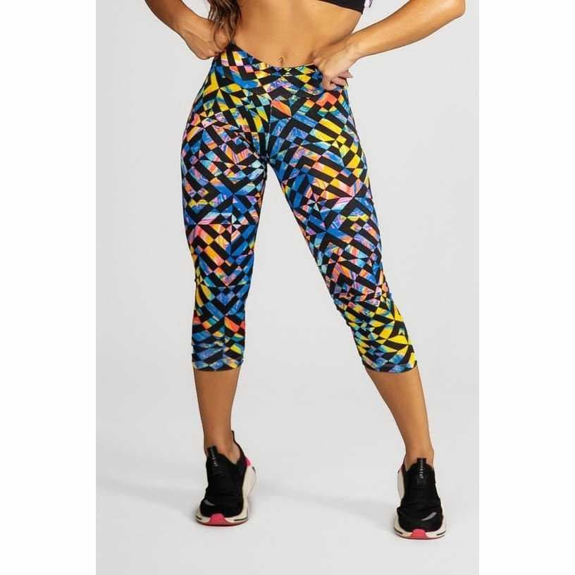 calça Legging Corsário Suplex Cintura Alta Academia Fitness Pronta Entrega capri estampada