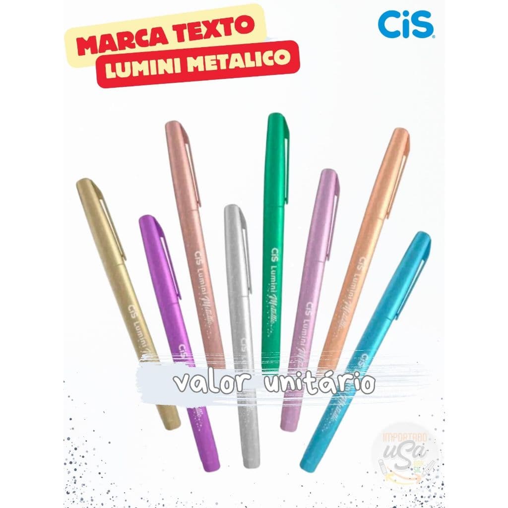 Cis, Marcador de Texto Lumini Metallic metálico lançamento - unidade