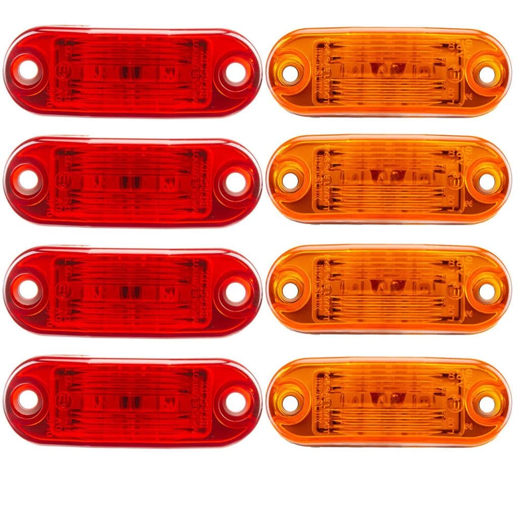 Kit 8 Lanterna Vigia Teto Van Lateral Baú Caminhão Carreta Reboque Trailers Led Bivolt