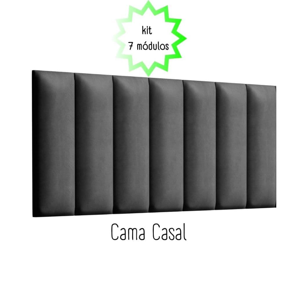 Cabeceira Cama De Casal Kit Com 7 Módulos 140x45cm - De Colar Na Parede