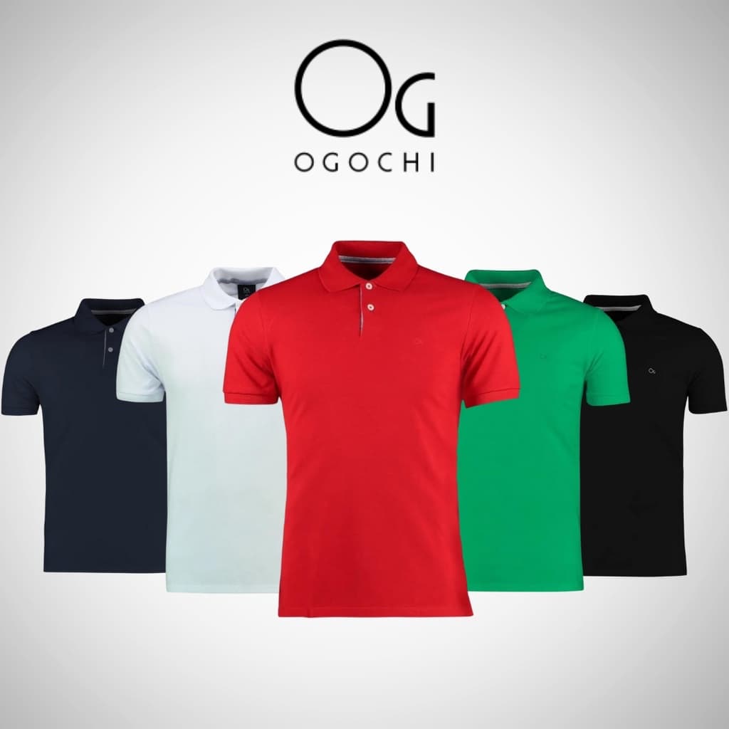 Camisa Camiseta Polo Ogochi Masculina Original Várias Cores Promoção Picket Algodão Super Macia