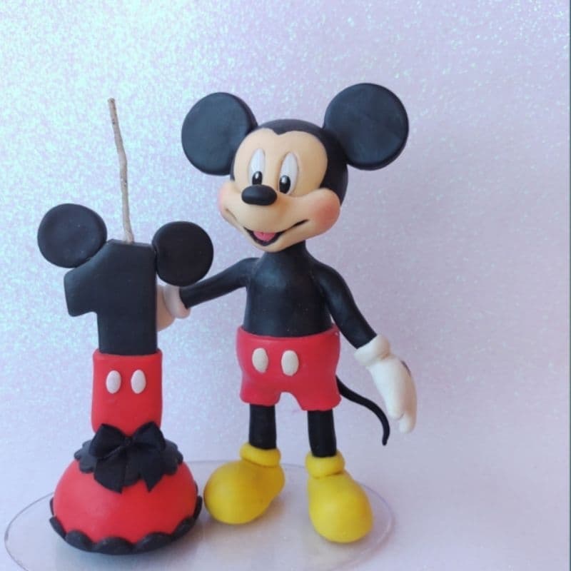 Topo de Bolo Mickey/Vela Mickey/Mickey Mouse/Topo de Bolo/Vela de Aniversário/Topper de Bolo Mickey