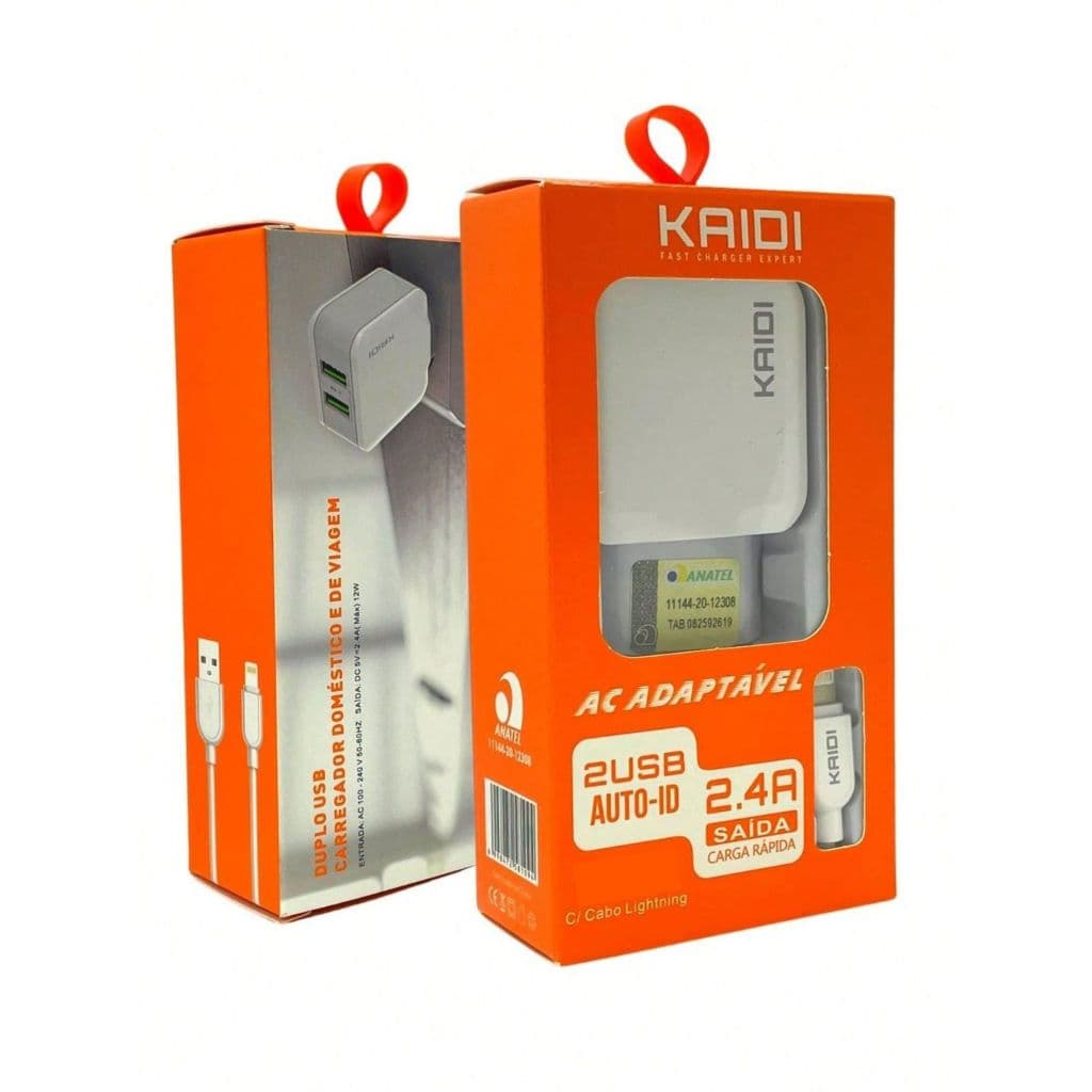 Carregador de Parede - Carregador USB - 2 Entradas - IOS - Lightning -