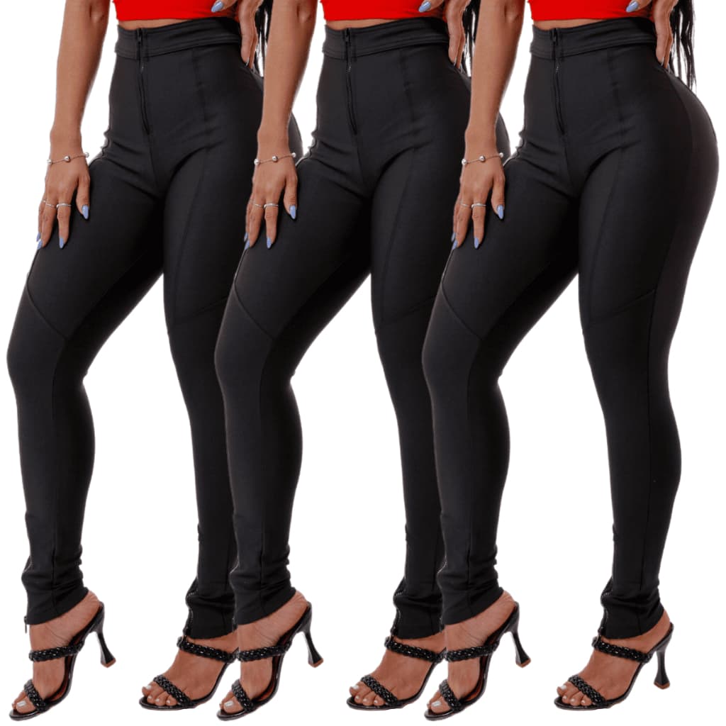 Kit 3 Calças Legging Para Trabalho Leg Empina Bumbum Cintura Alta