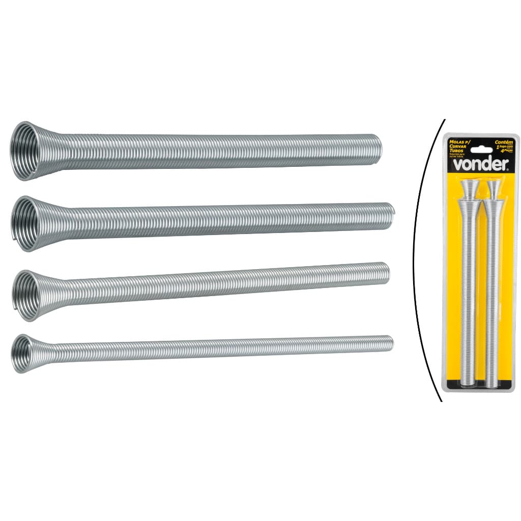 JOGO DE 4 MOLAS PARA CURVAR TUBOS REFRIGERAÇÃO VONDER AÇO GALVANIZADO 260MM