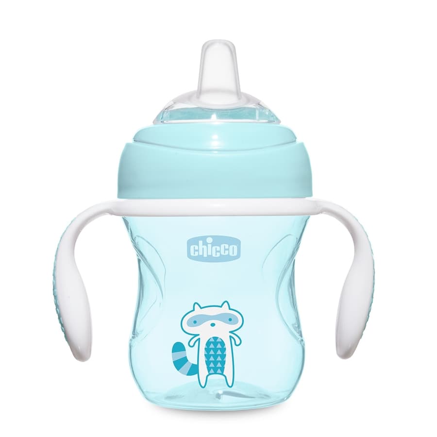 Copo de Treinamento bebê infantil Chicco Transition Cup Guaxinim 200ml 4m+