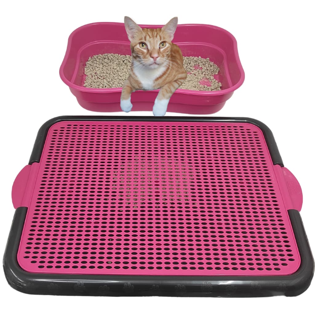 Tapete Coletor de Areia para Gatos Lavável Bandeja Coletora 55x42 Cm