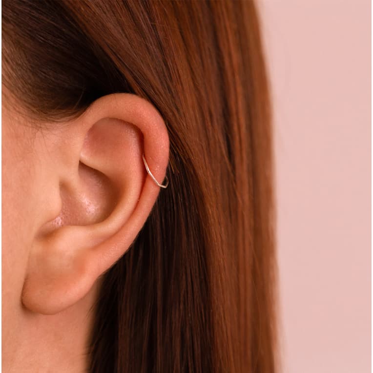 Piercing Prata Geométrico 12mm em Prata 925