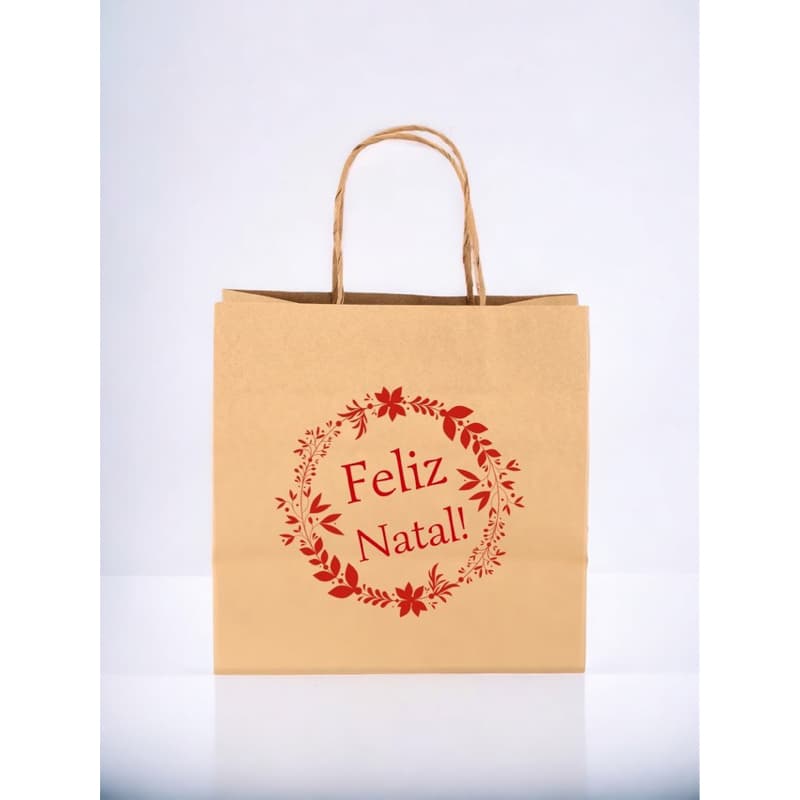 Carimbo Feliz Natal Decoração Sacolas Personalizada final de ano Papai Noel