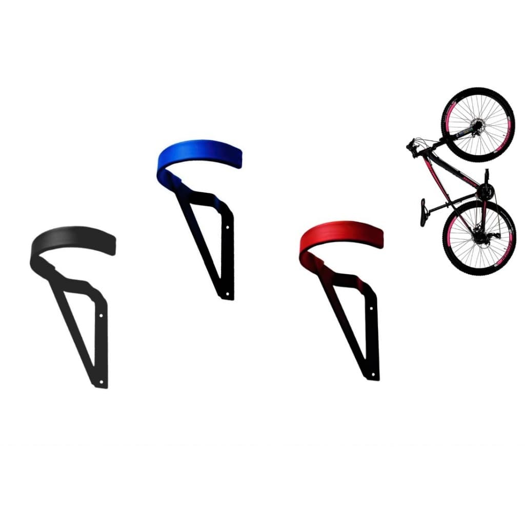 Suporte vertical para bike Speed Mtb modelo gancho (com alça para tranca) Kit com 3 Suportes