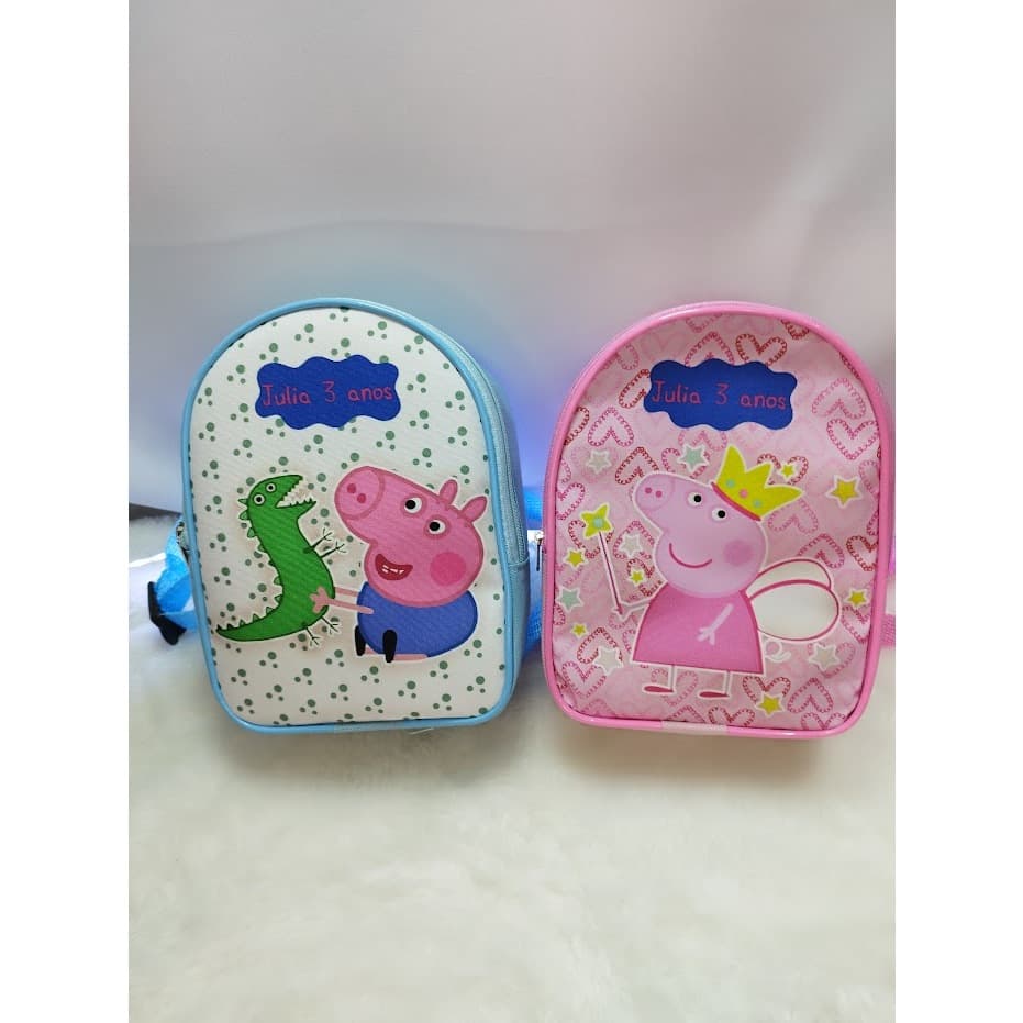 15 MOCHILINHAS PERSONALIZADAS , LEMBRANCINHA NIVER , PEPPA PIG GEORGE