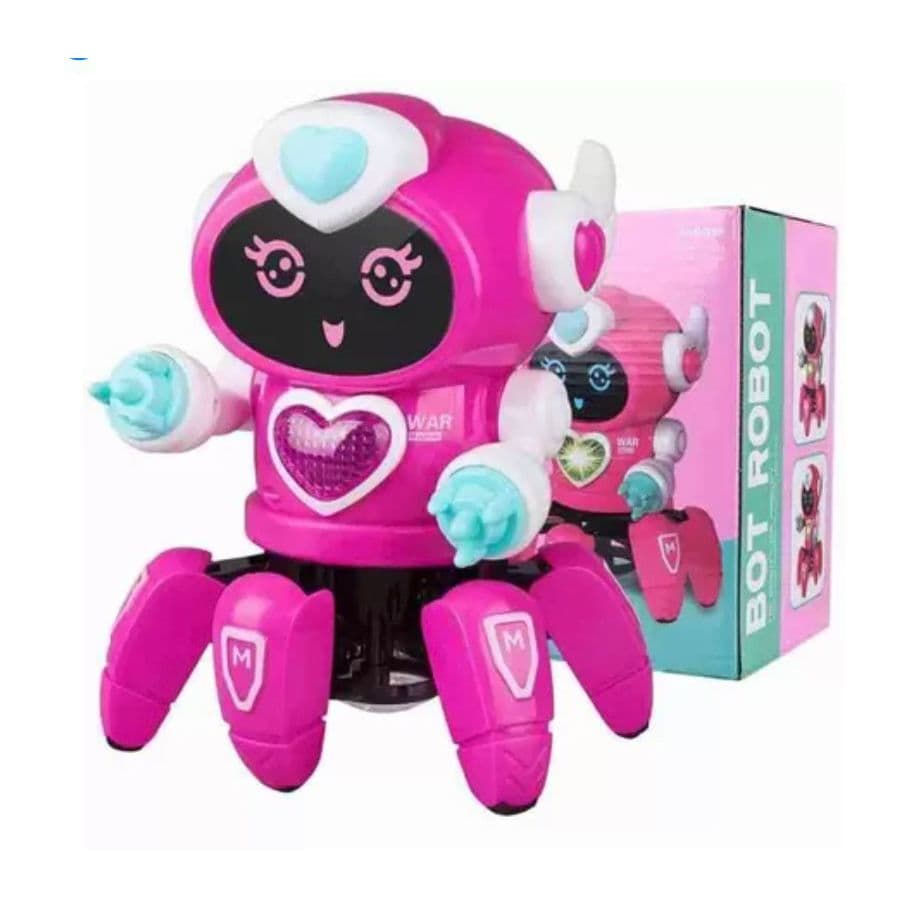 Brinquedo Robô Caranguejo Lady Dançarina Com Face Digital Luz E Som