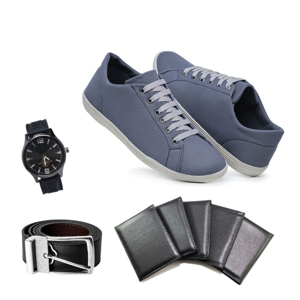 Kit Masculino Tenis Sapatenis Puro Charme + Cinto Carteira e Relogio