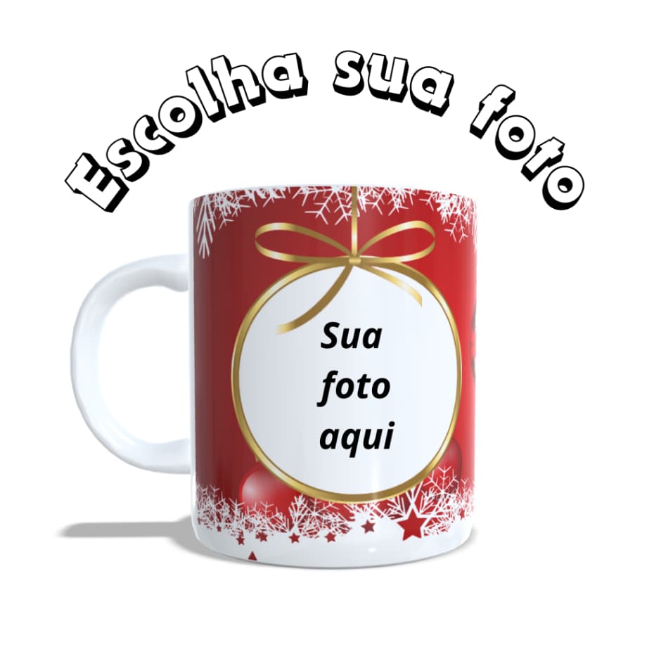 Caneca de Natal Presente Personalizada com nome e foto + Caixinha