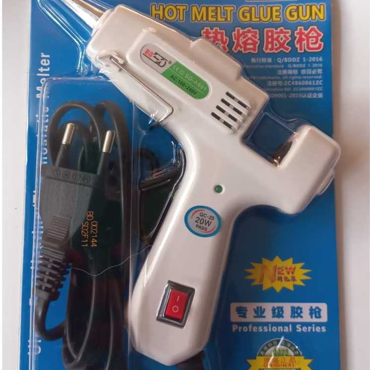 Pistola De Cola Quente Com Bico Fino 20w Com botão de liga e desliga