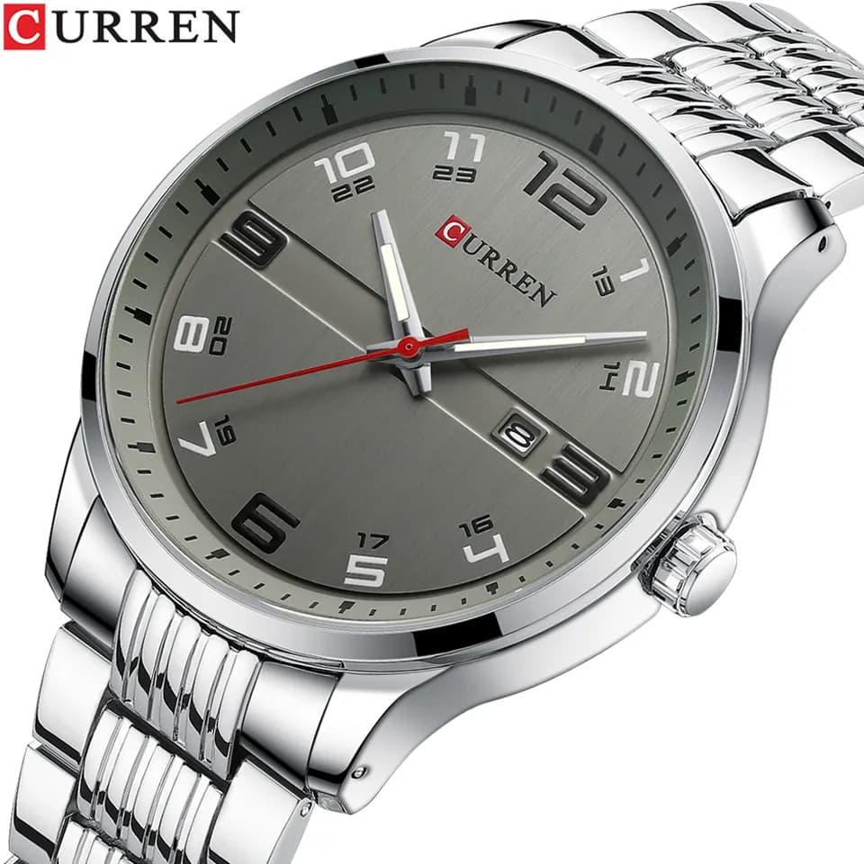 Relógio Masculino Curren 8411 Original Aço Inoxidável Casual Esportivo 3ATM