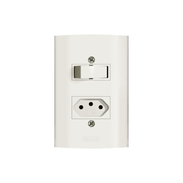 Tomada e Interruptor Simples Romazi Dunas 2P+T 10A 4x2"