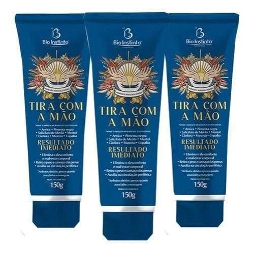 kit 3un Pomada Massageadora Tira com a Mão 150g - Bio instinto